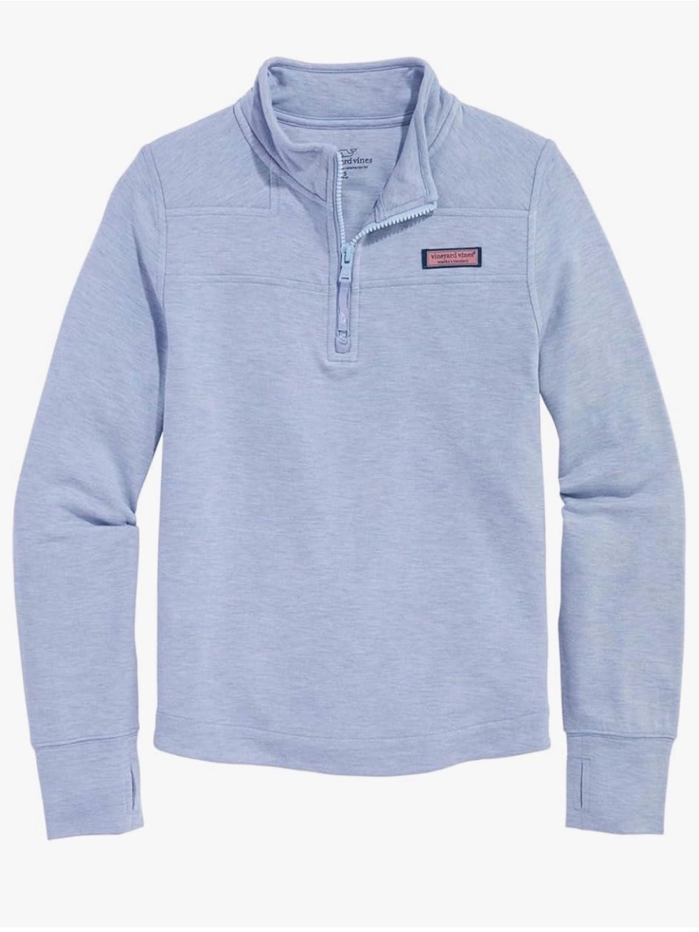 Vineyard Vines Light Blue Girls' Quarter Zip Pullover